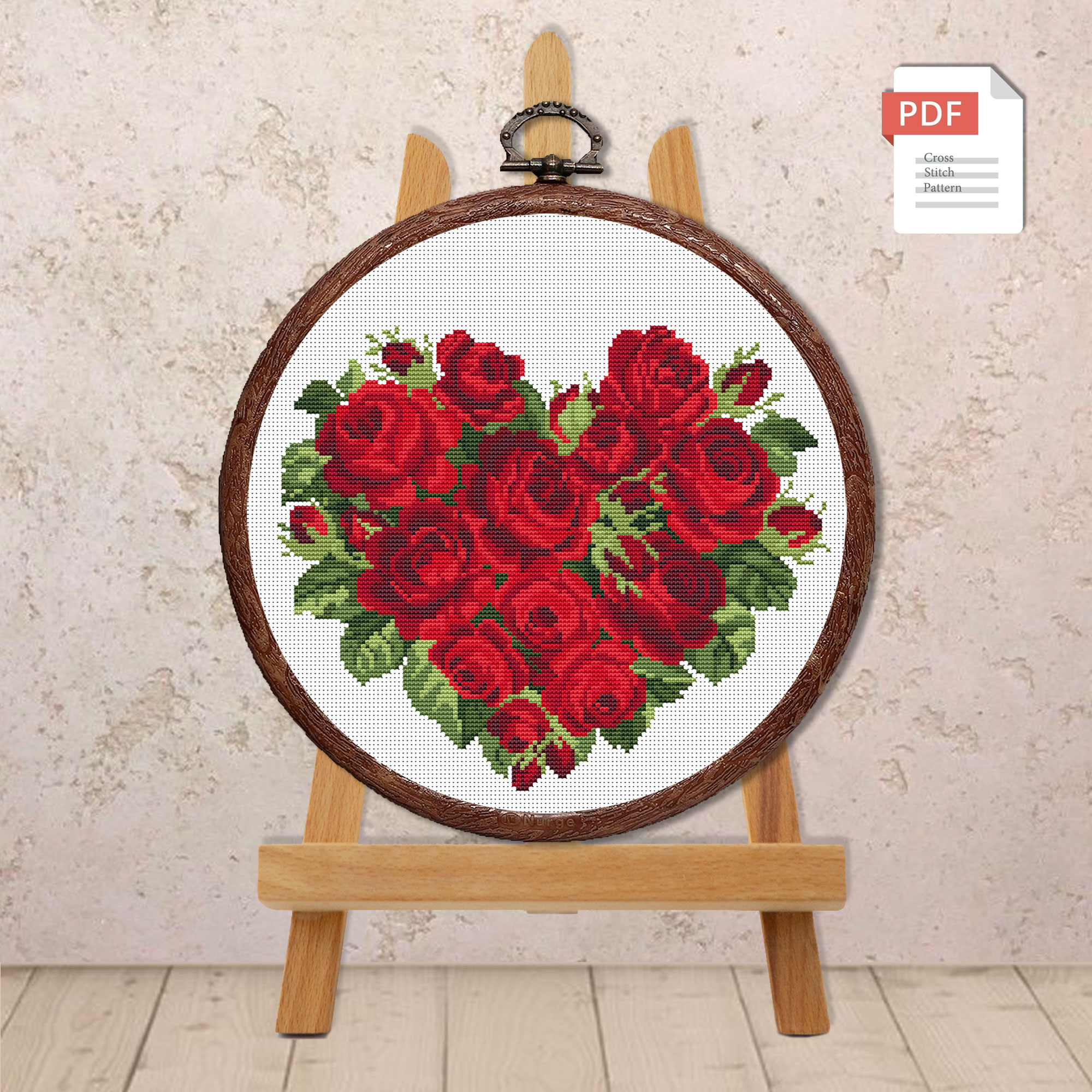 Heart of Roses Cross Stitch Pattern #lov.002 - Image 2