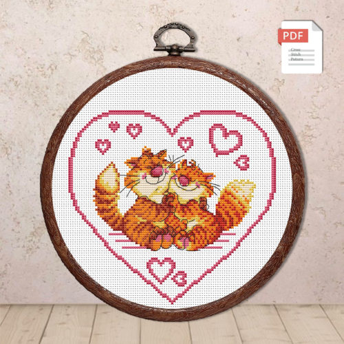 Cats in Love Cross Stitch Pattern #lov.012