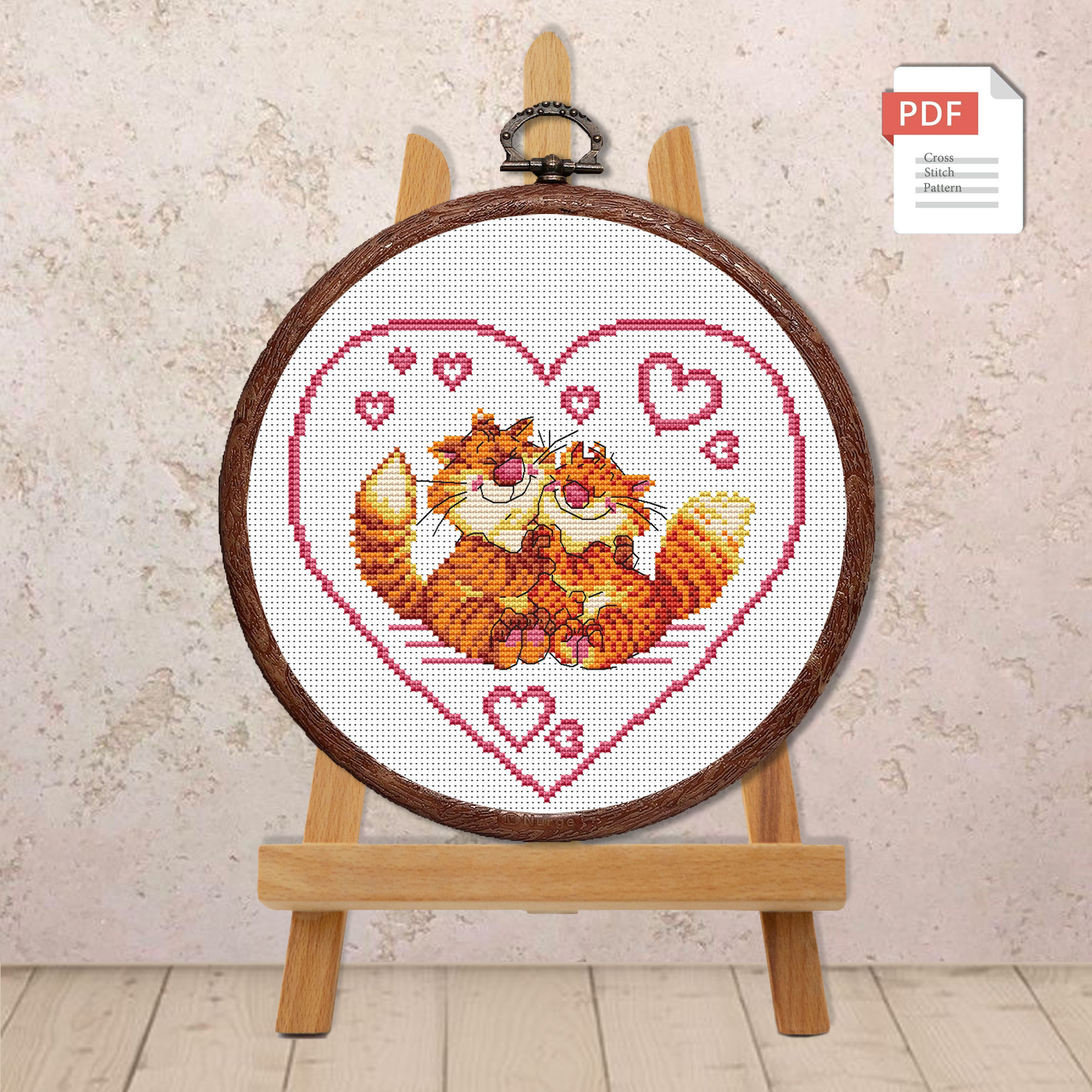 Cats in Love Cross Stitch Pattern #lov.012 - Image 2