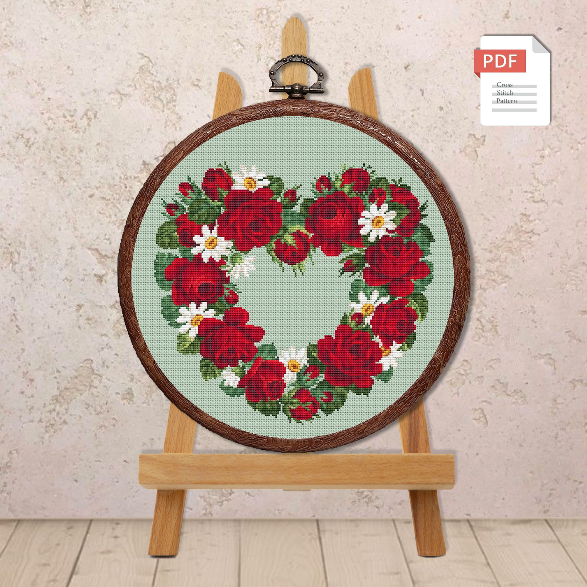Heart of Roses Cross Stitch Pattern #lov.014 - Image 2