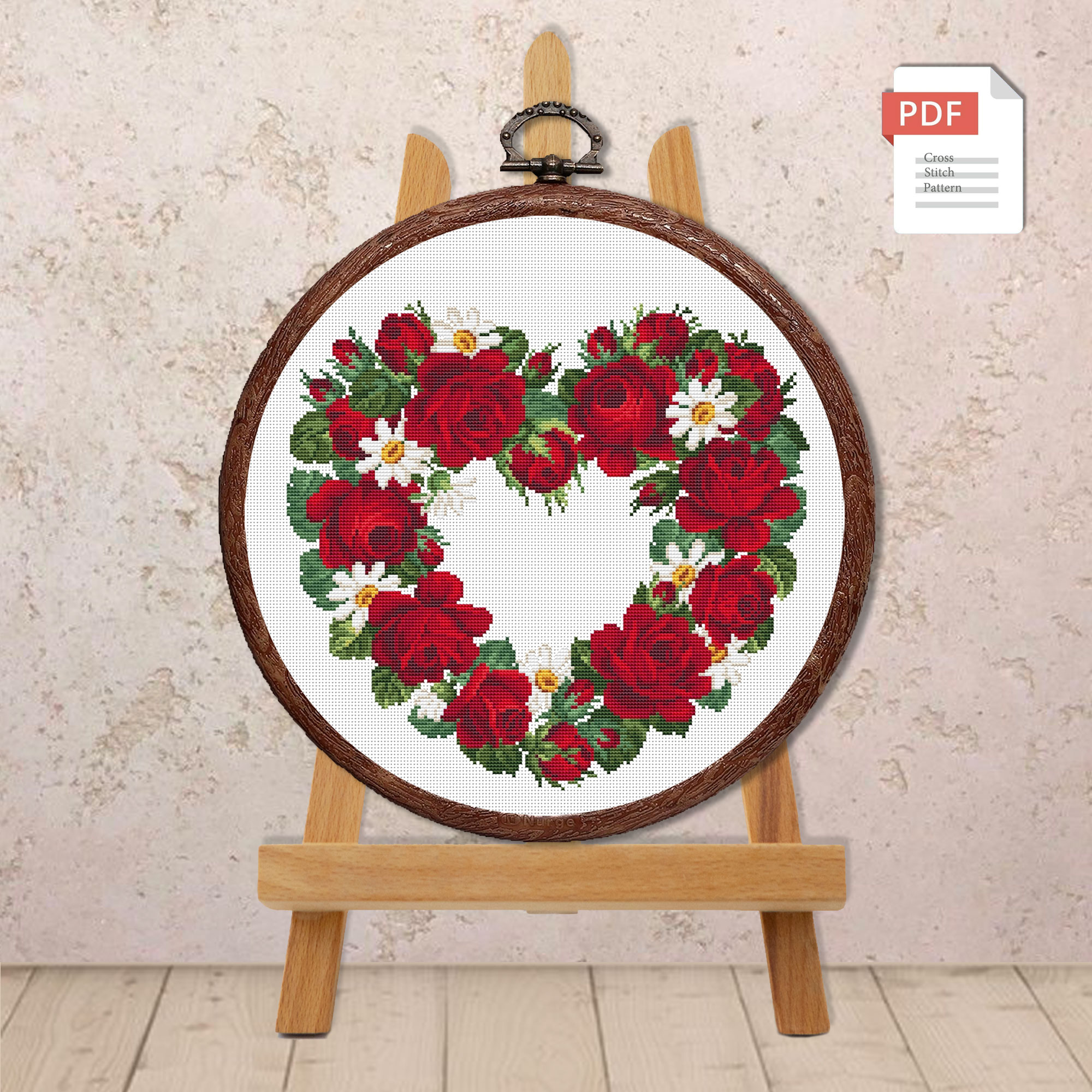 Heart of Roses Cross Stitch Pattern #lov.014 - Image 3