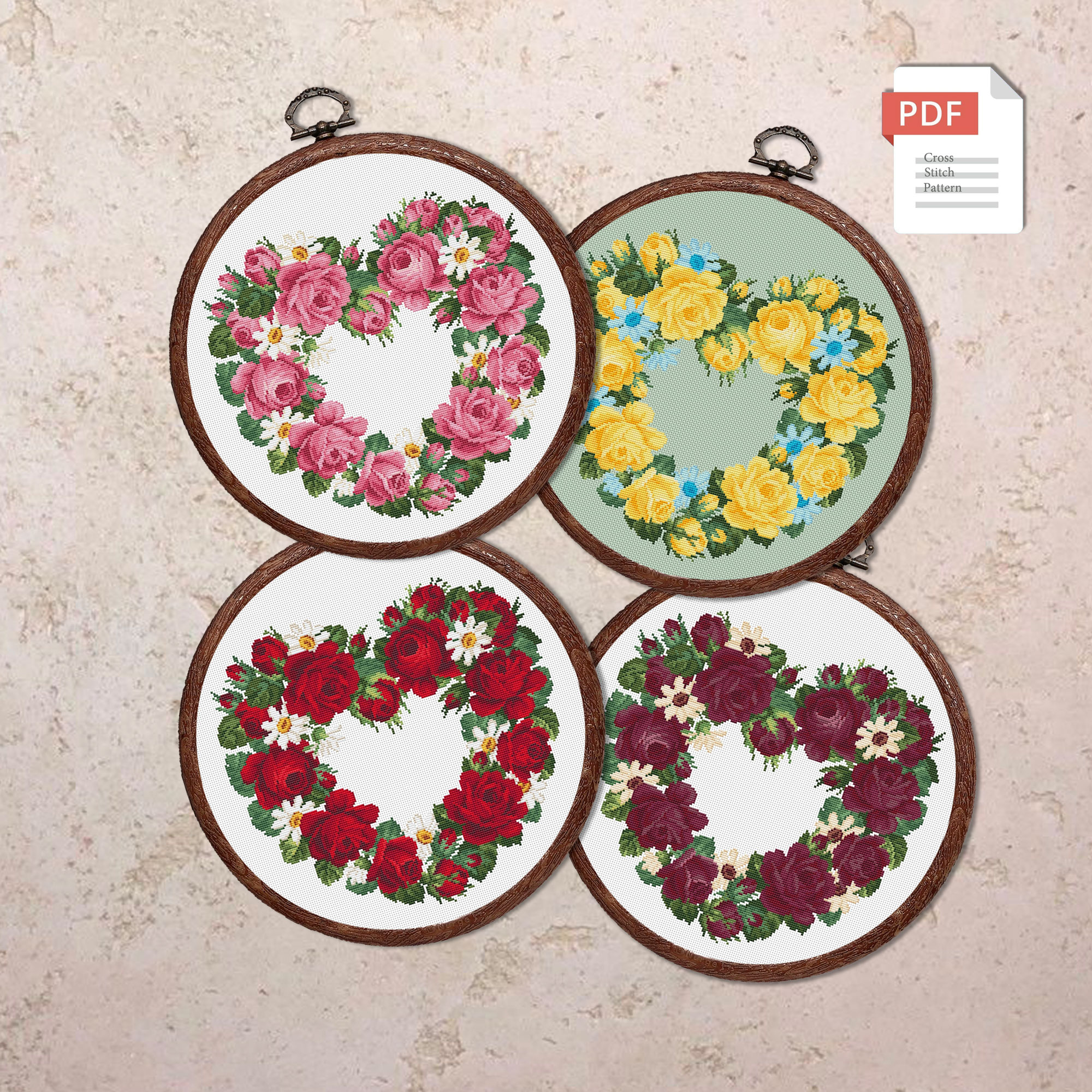 Heart of Roses Cross Stitch Pattern #lov.014 - Image 4