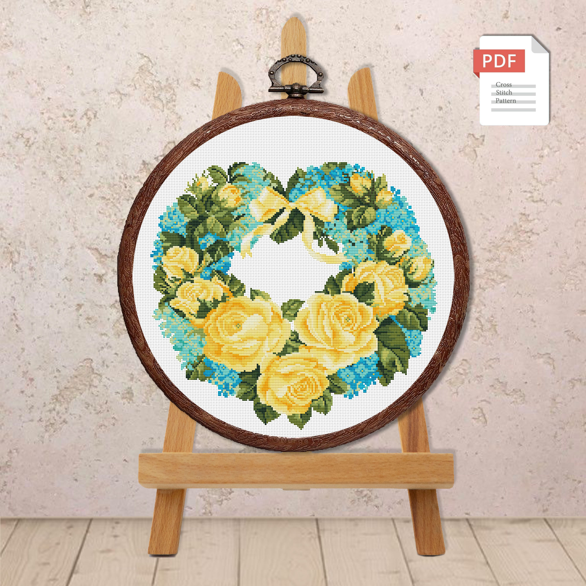 Heart of Pink Roses Cross Stitch Pattern #lov.020 - Image 4