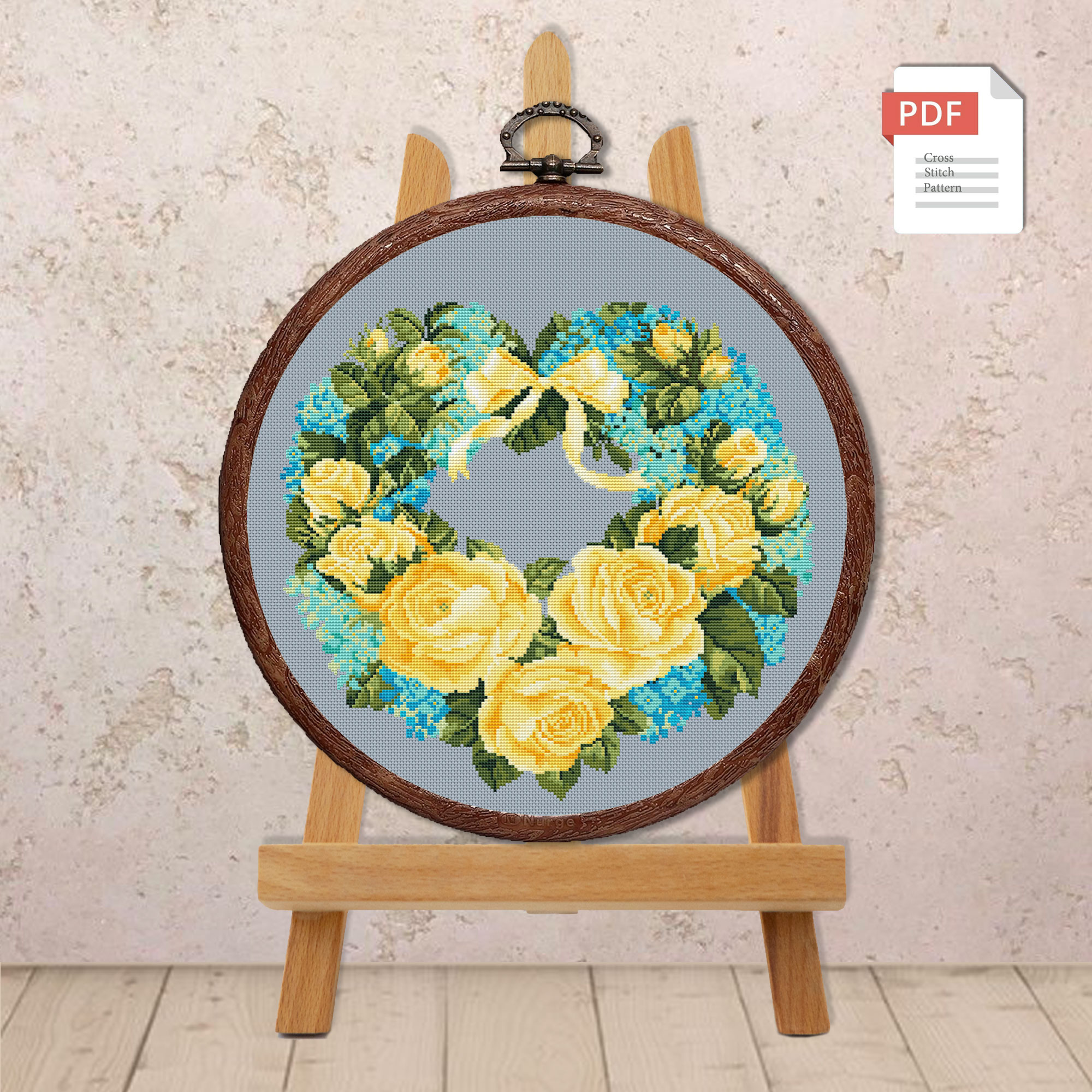 Heart of Pink Roses Cross Stitch Pattern #lov.020 - Image 2