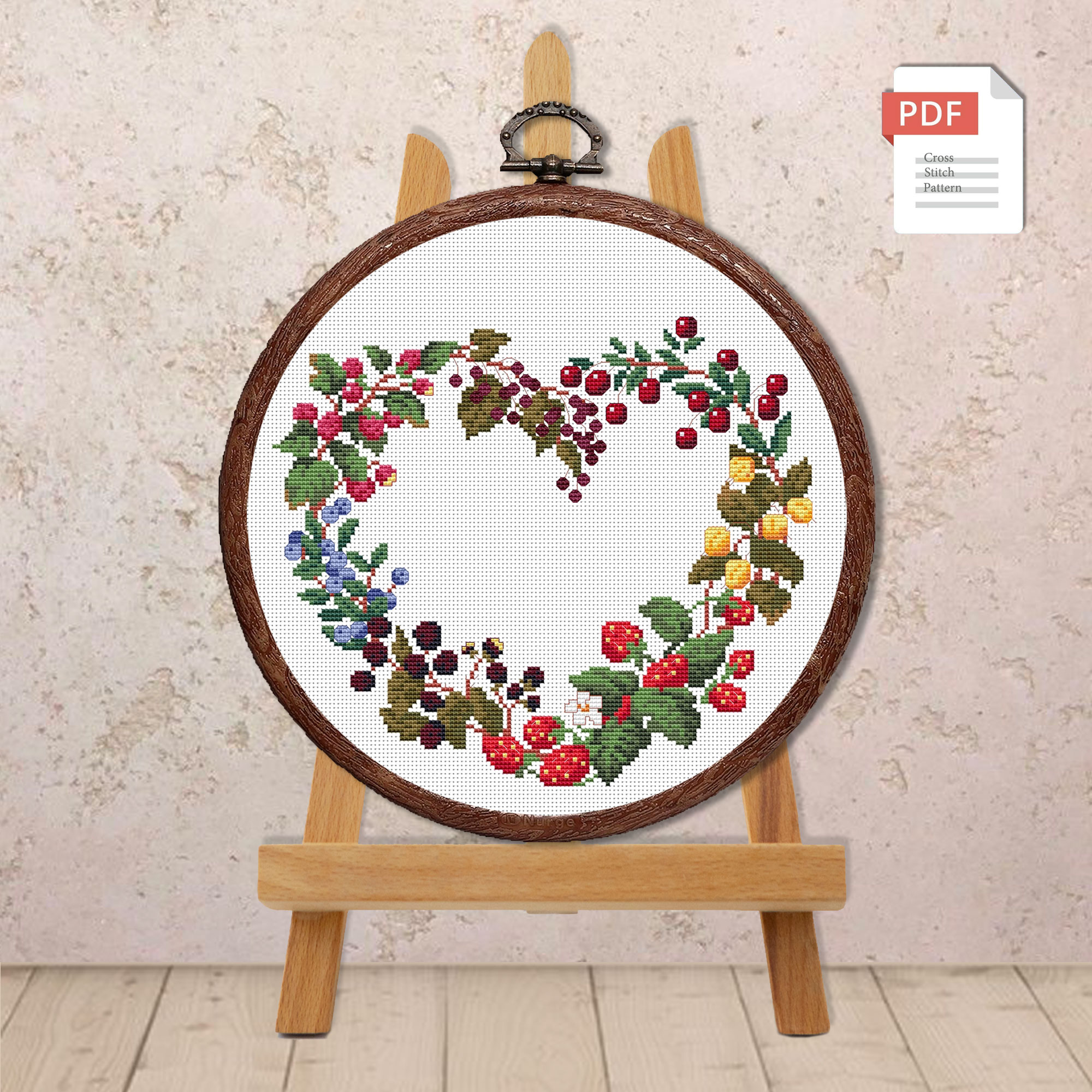 Berry Heart Cross Stitch Pattern #lov.024 - Image 4
