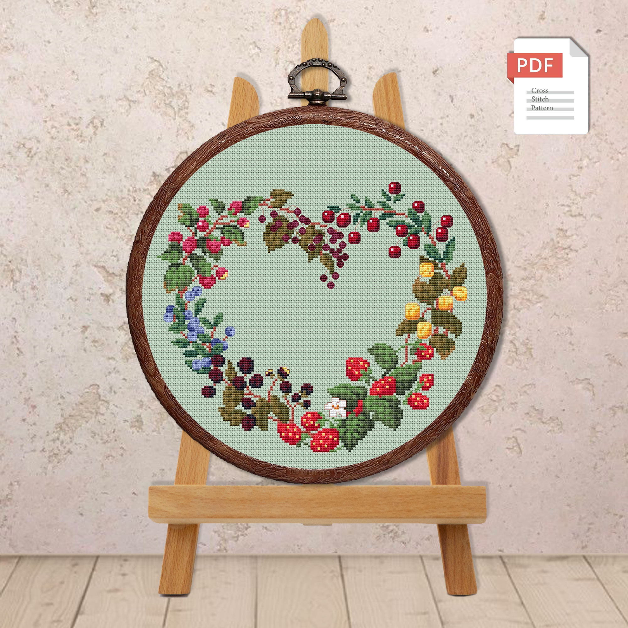 Berry Heart Cross Stitch Pattern #lov.024 - Image 3