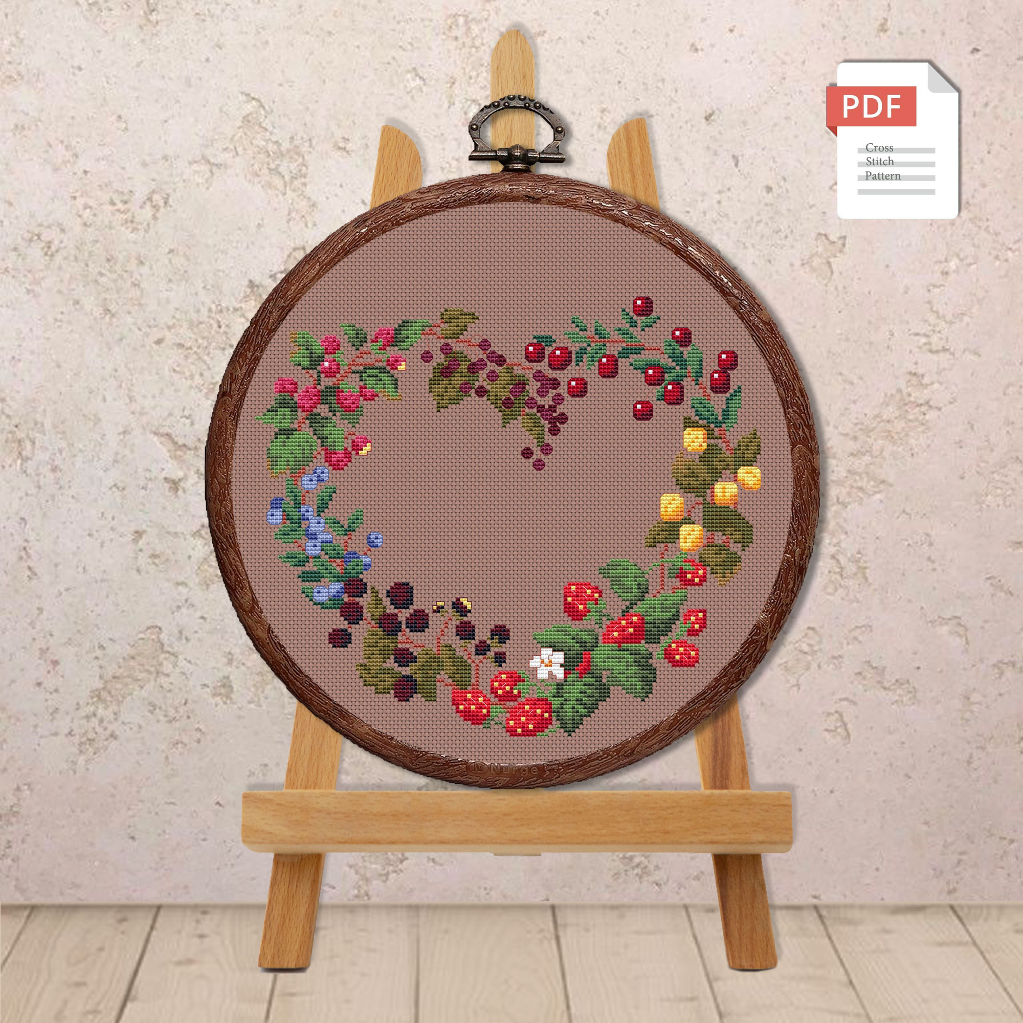Berry Heart Cross Stitch Pattern #lov.024 - Image 2