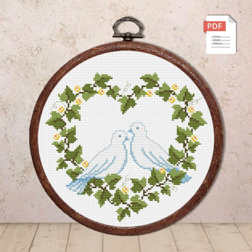 Flowers Heart Cross Stitch Patterns #lov.025
