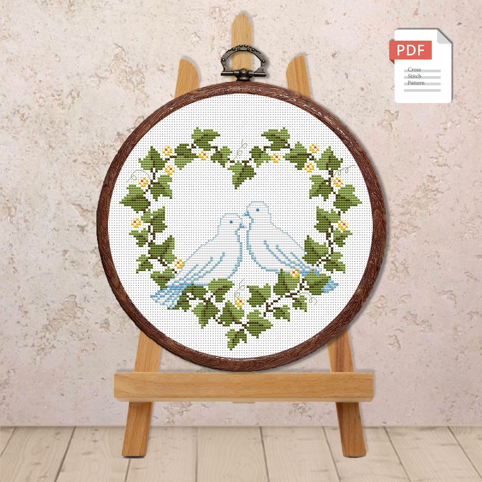 Flowers Heart Cross Stitch Patterns #lov.025 - Image 5
