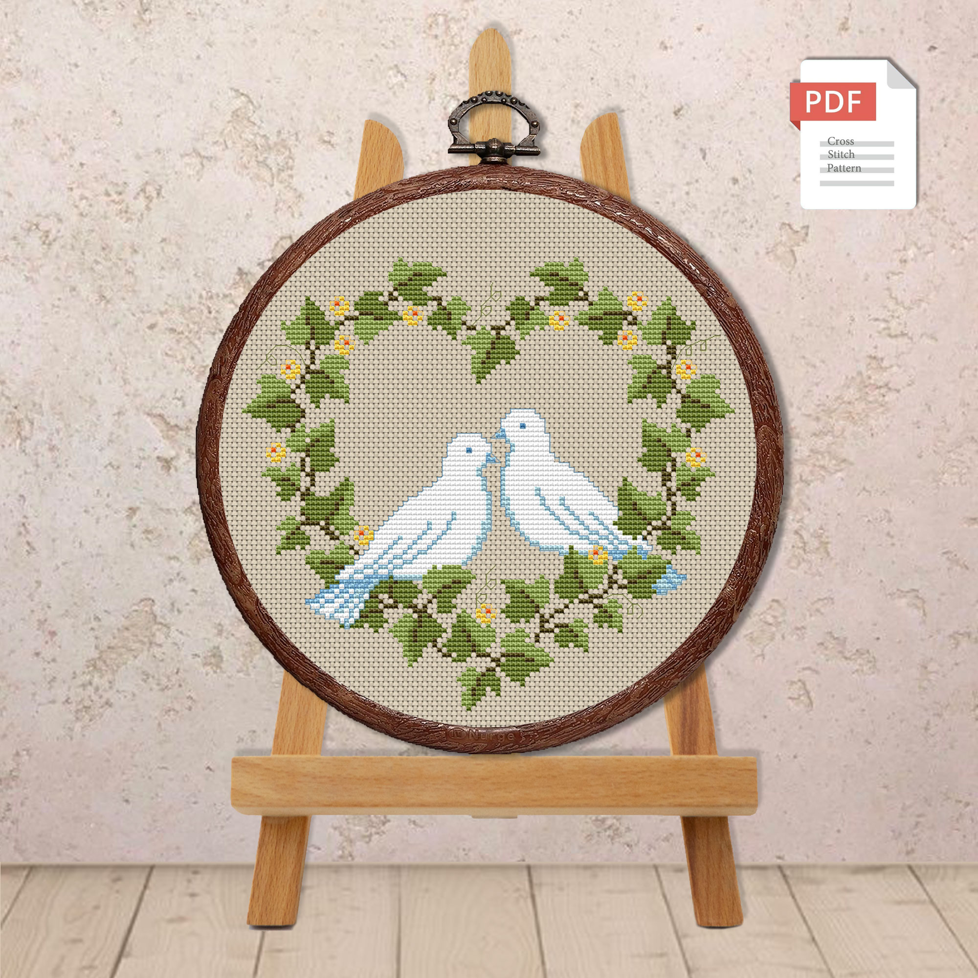 Flowers Heart Cross Stitch Patterns #lov.025 - Image 2