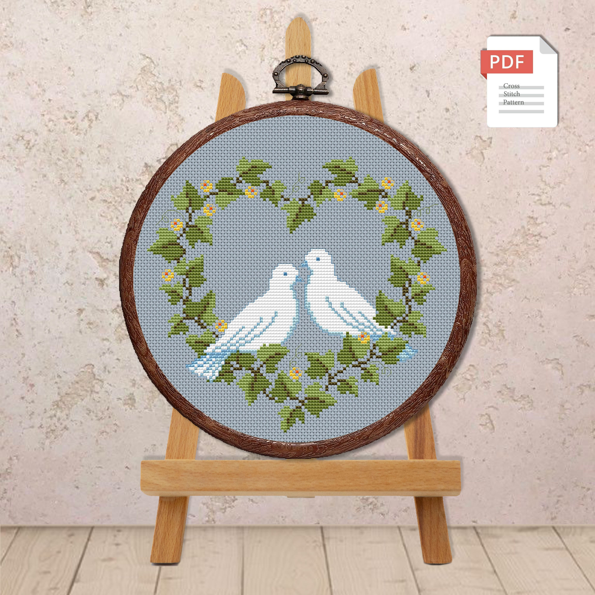 Flowers Heart Cross Stitch Patterns #lov.025 - Image 4