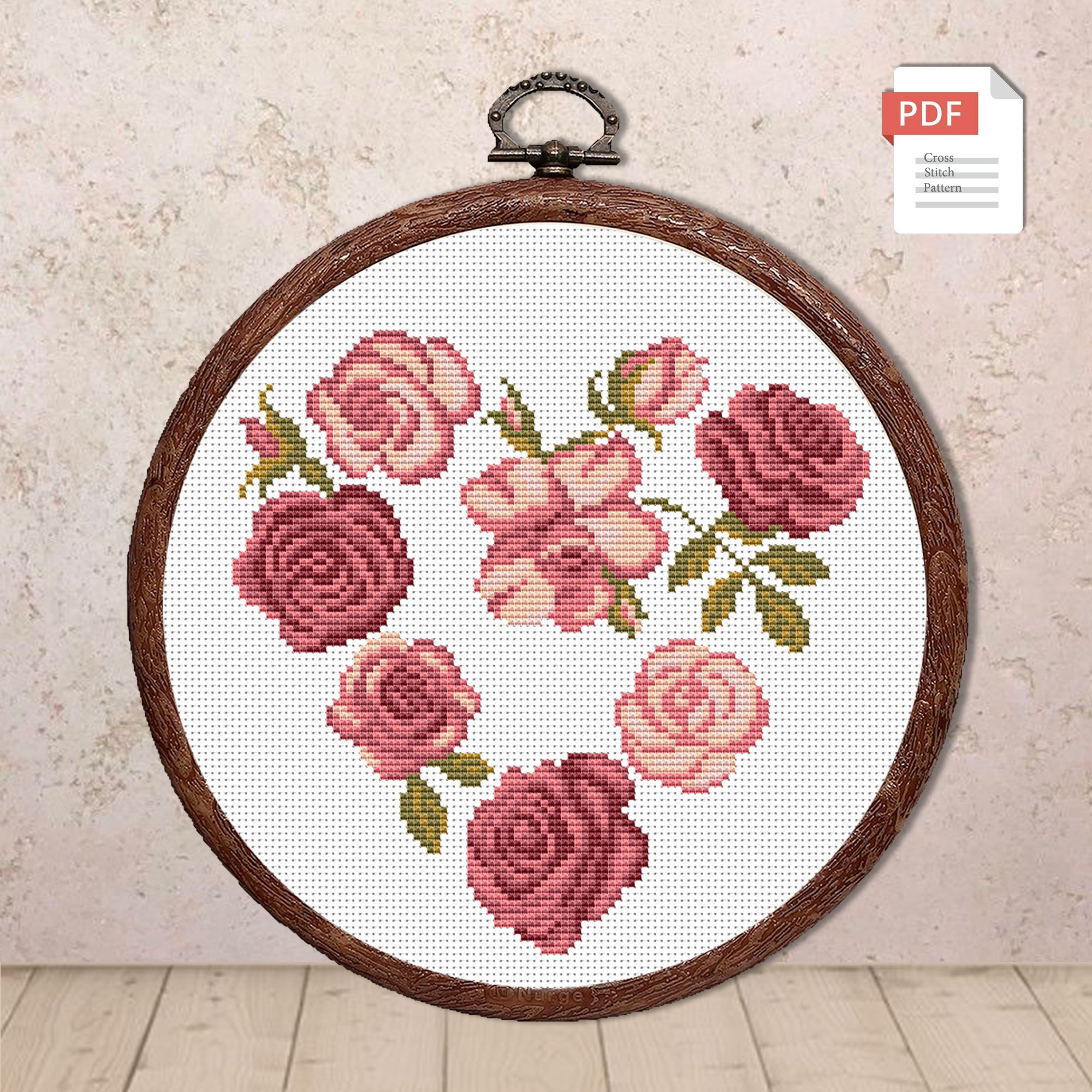 Heart of Roses Cross Stitch Pattern #lov.033