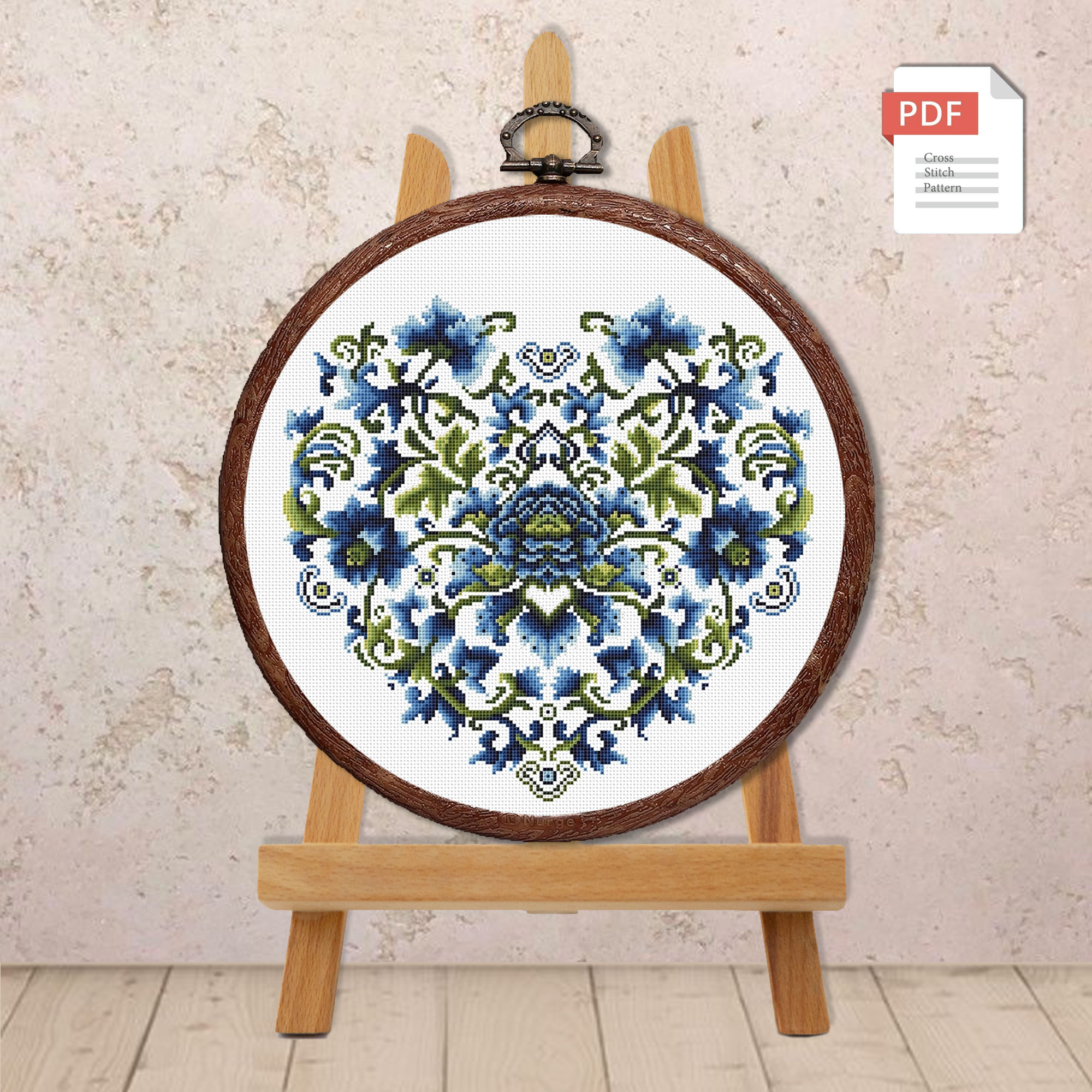 Flower Heart Cross Stitch Pattern #lov.035 - Image 4