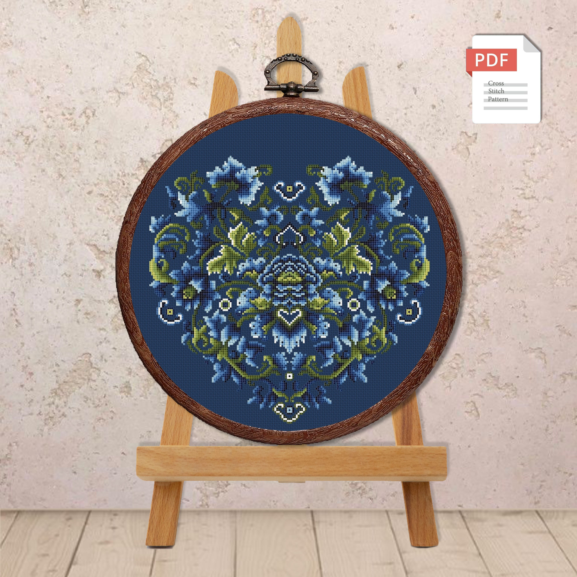 Flower Heart Cross Stitch Pattern #lov.035 - Image 3