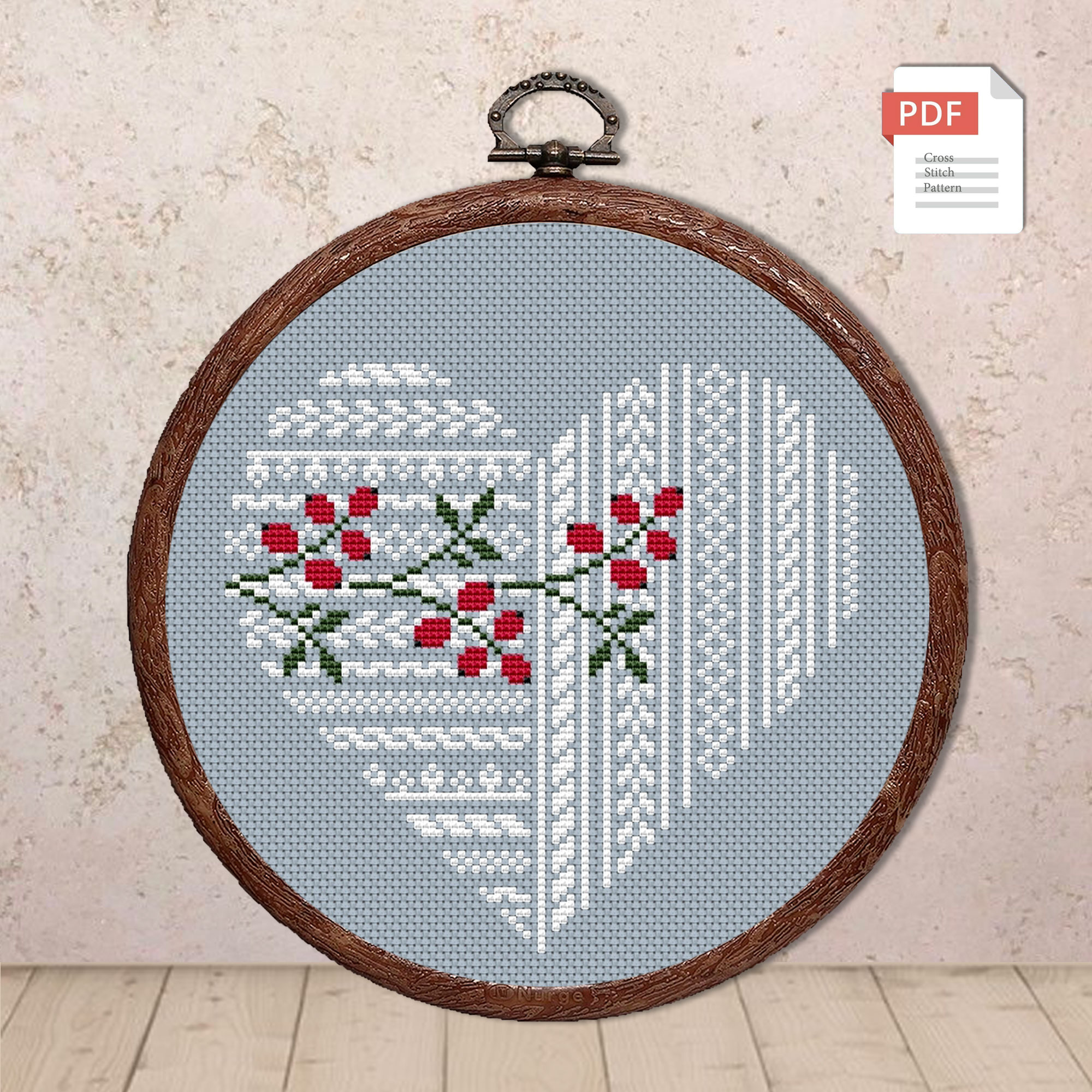 Flower Heart Cross Stitch Pattern #lov.037