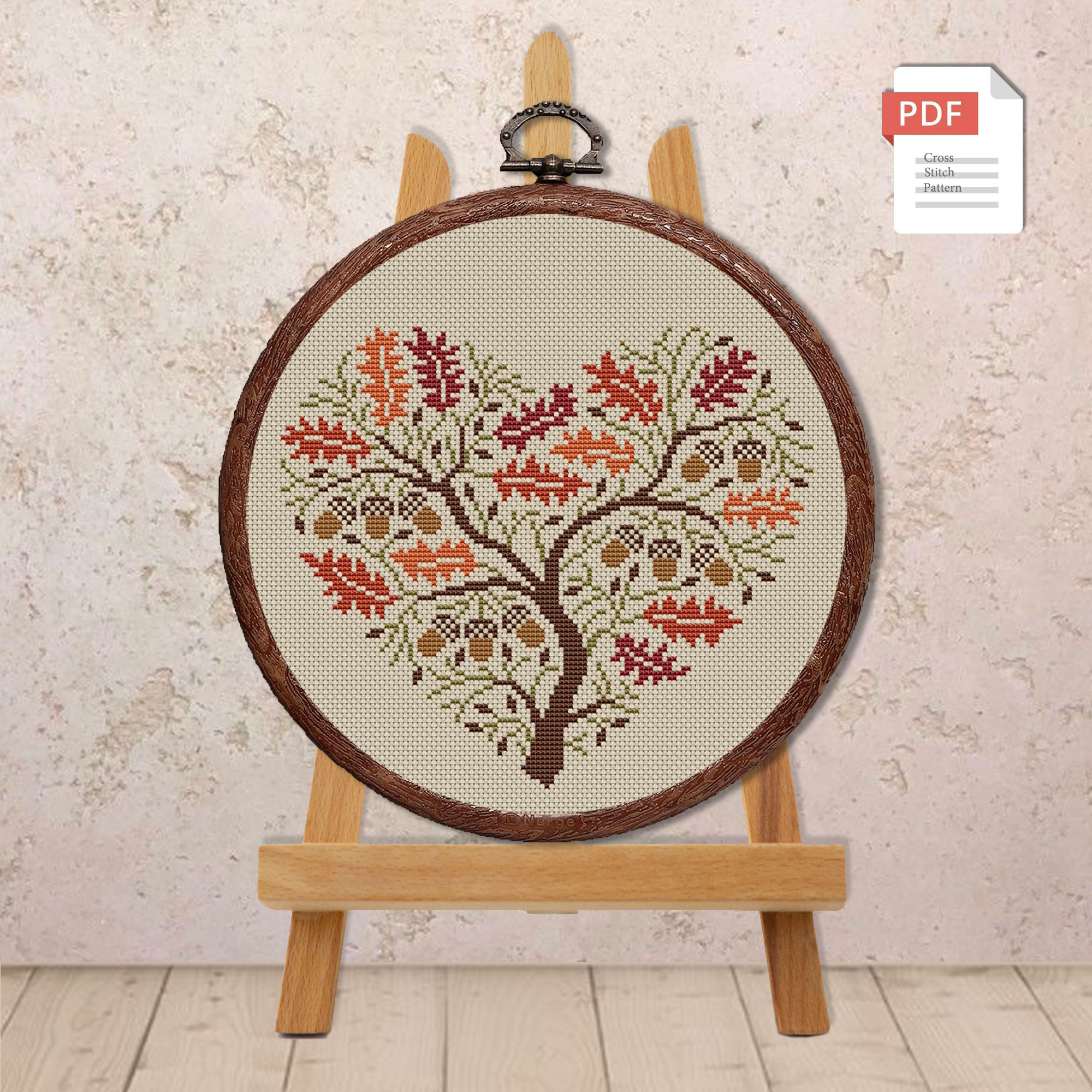 Autumn Tree Heart Cross Stitch Pattern #lov.048 - Image 3