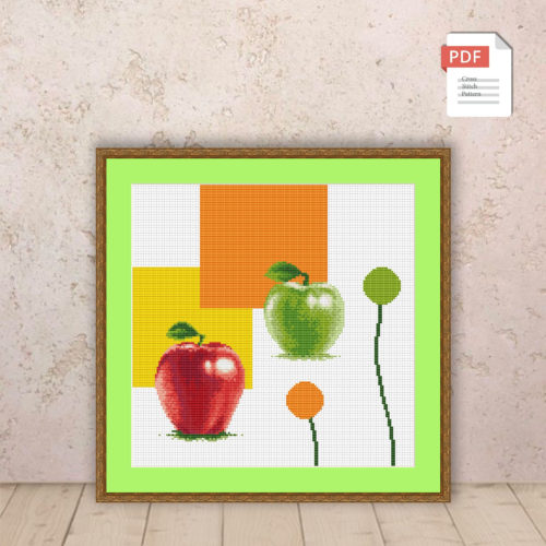 Abstract Apples Cross Stitch Pattern #abs010