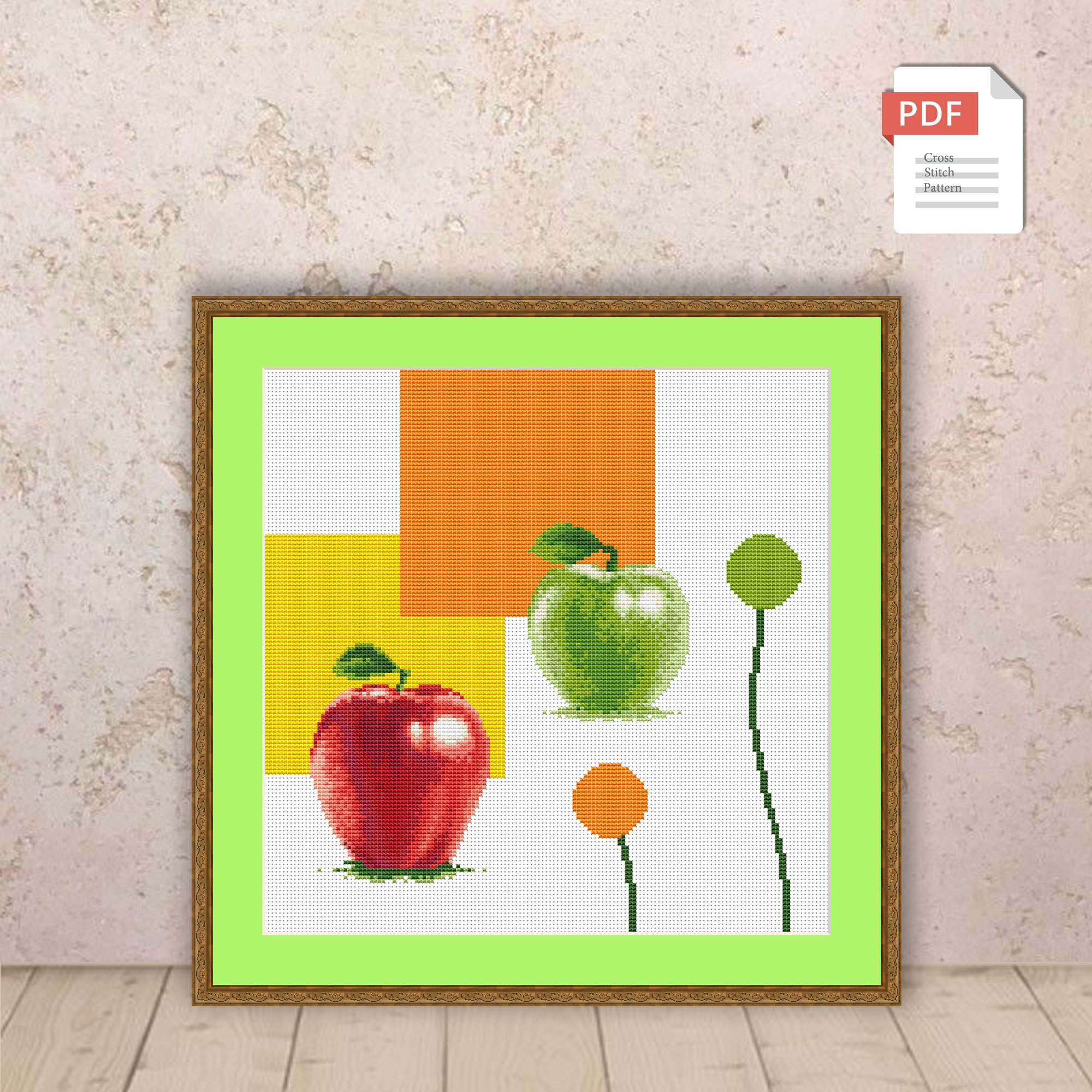 Abstract Apples Cross Stitch Pattern #abs010