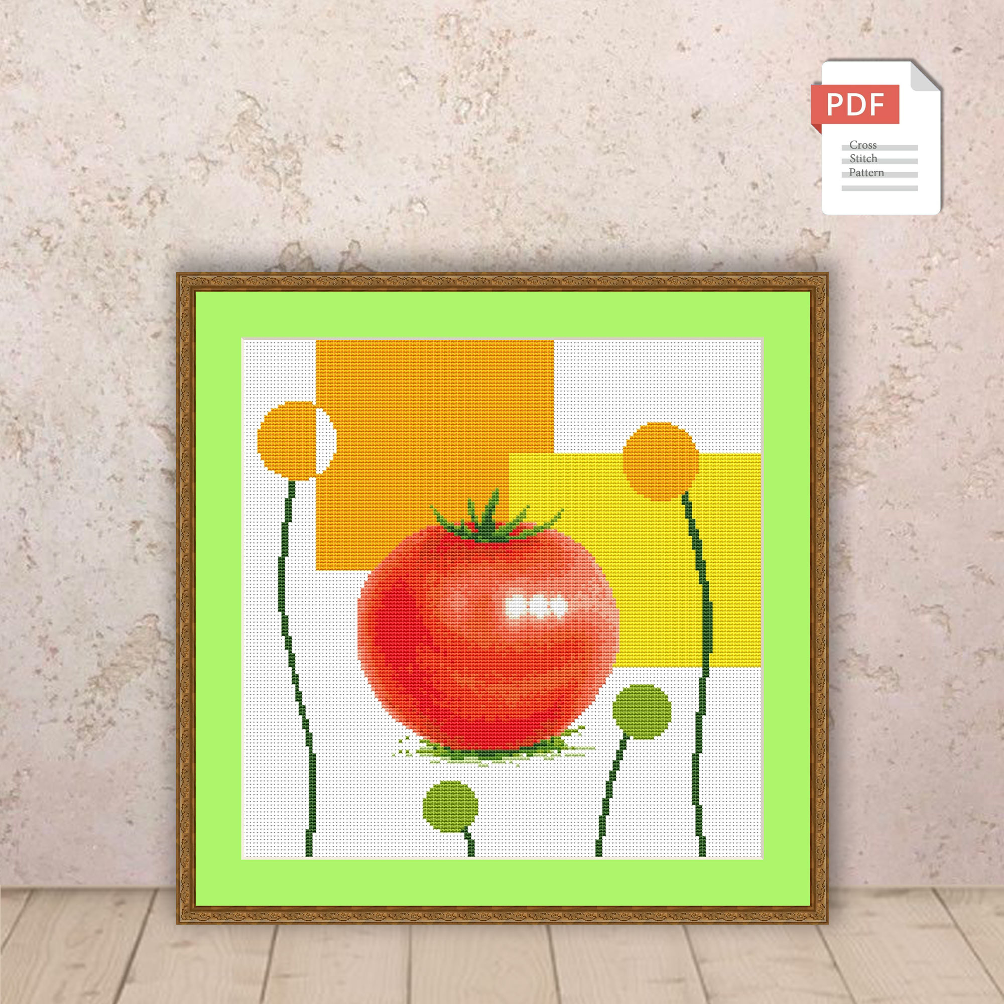 Abstract Tomato Cross Stitch Pattern #abs011