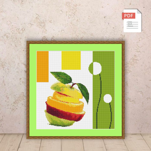 Abstract Sliced Fruit Cross Stitch Pattern #abs012