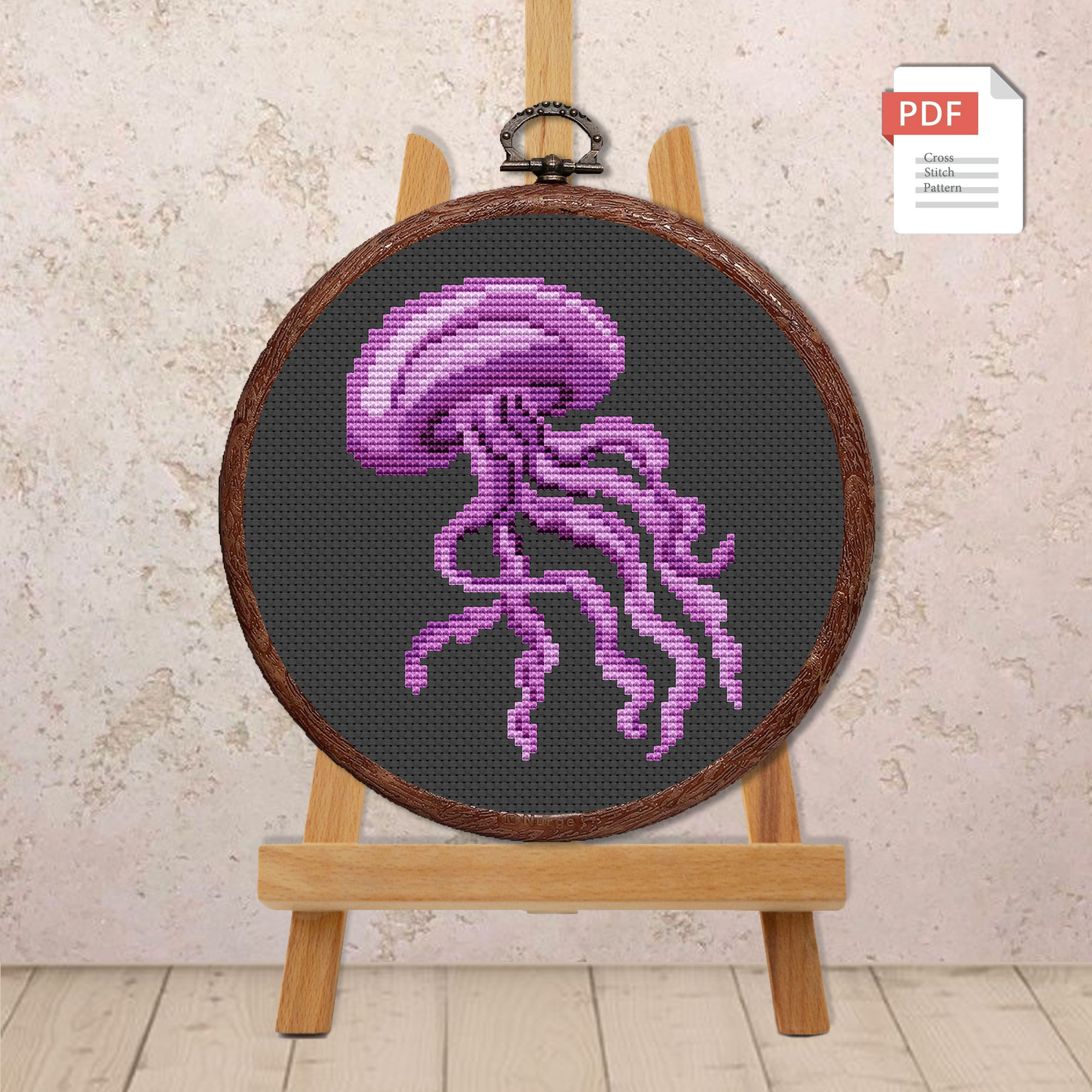 The Jellyfish Cross Stitch Pattern #anm012 - Image 3