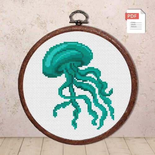 The Jellyfish Cross Stitch Pattern #anm013