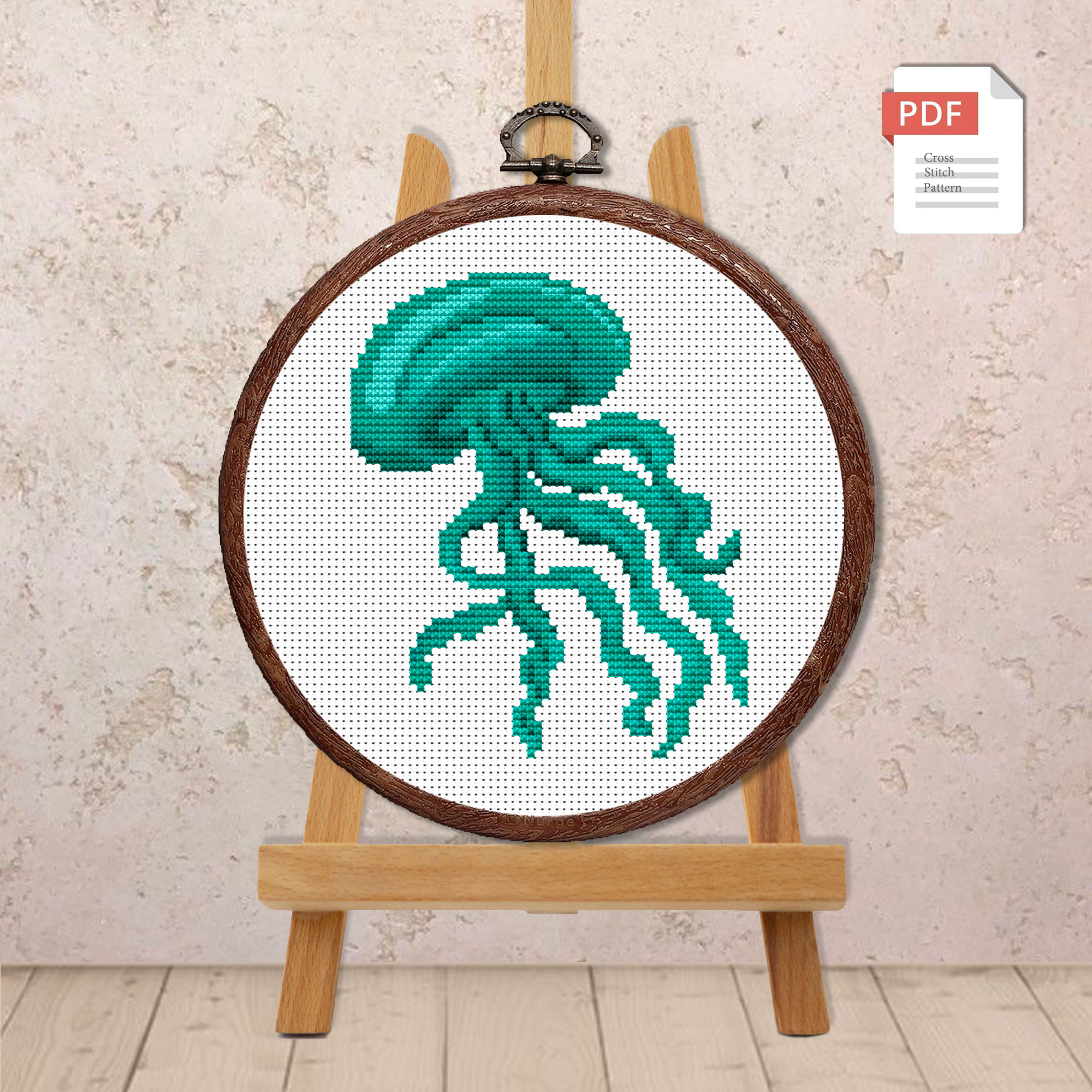 Set of 3 Jellyfish Cross Stitch Pattern #anm042 - Image 4