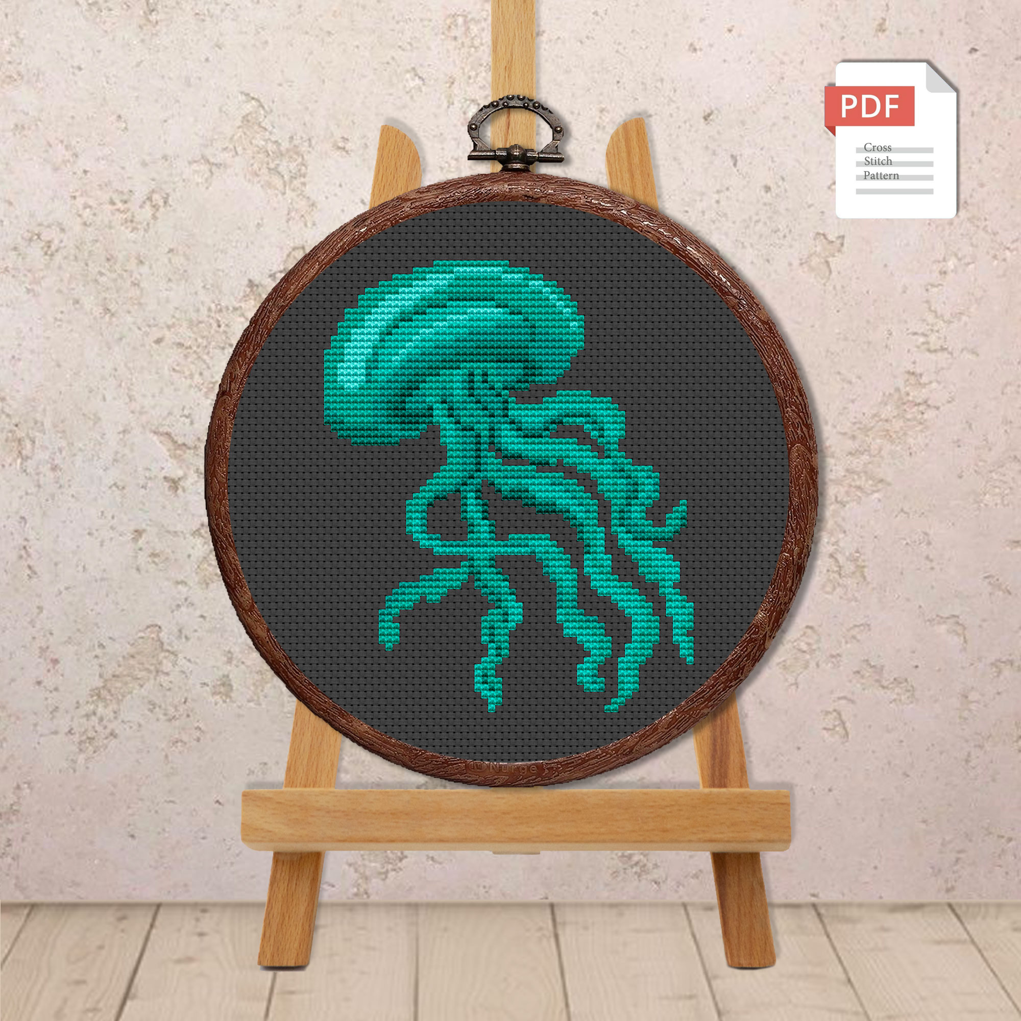The Jellyfish Cross Stitch Pattern #anm013 - Image 3