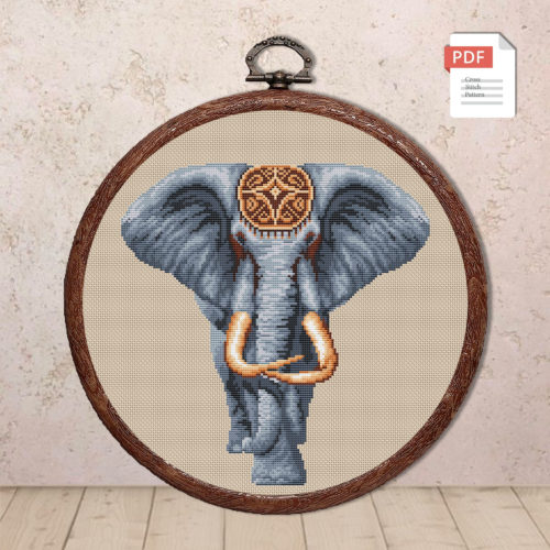 The Elephant Cross Stitch Pattern #anm016
