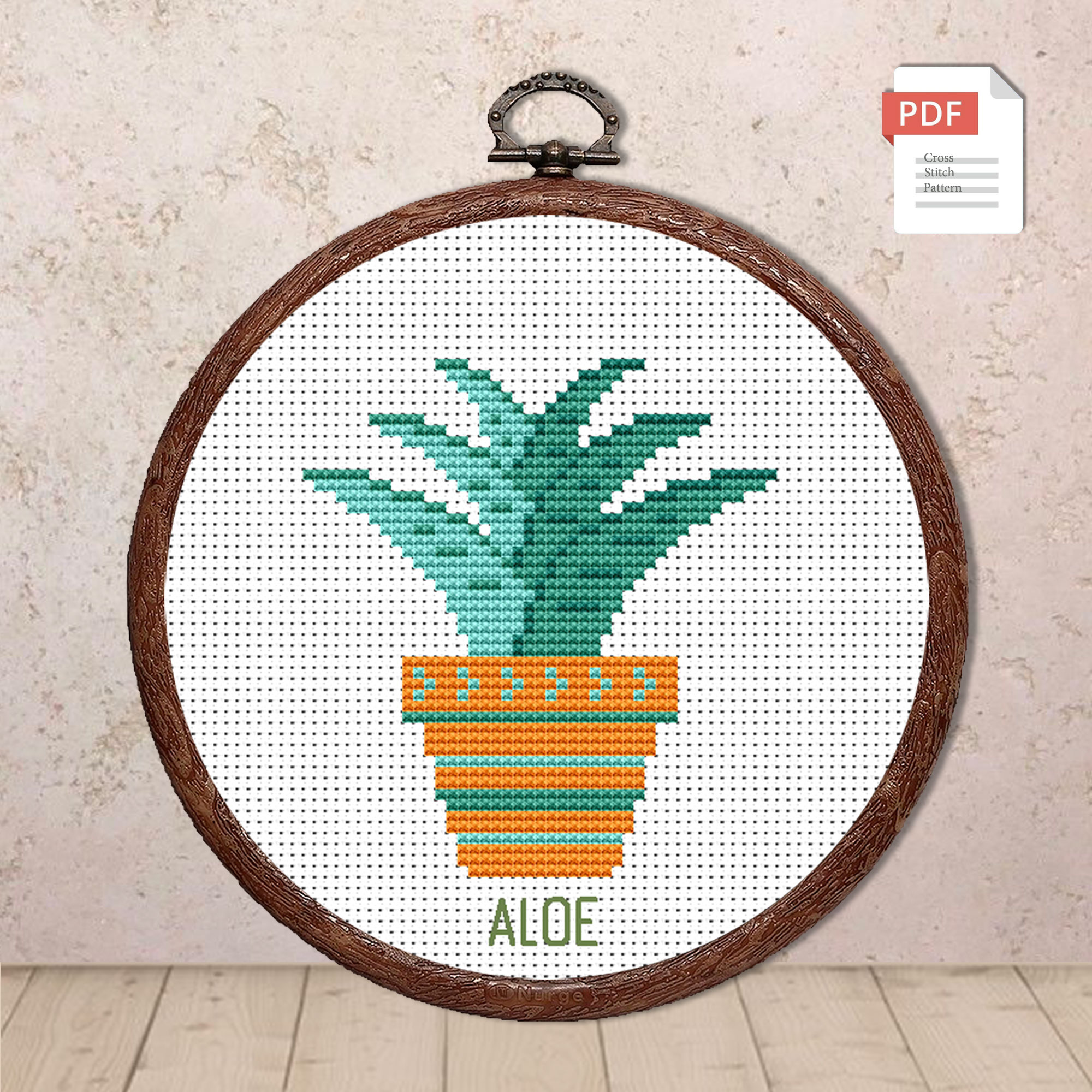 Aloe Cross Stitch Pattern #flw001