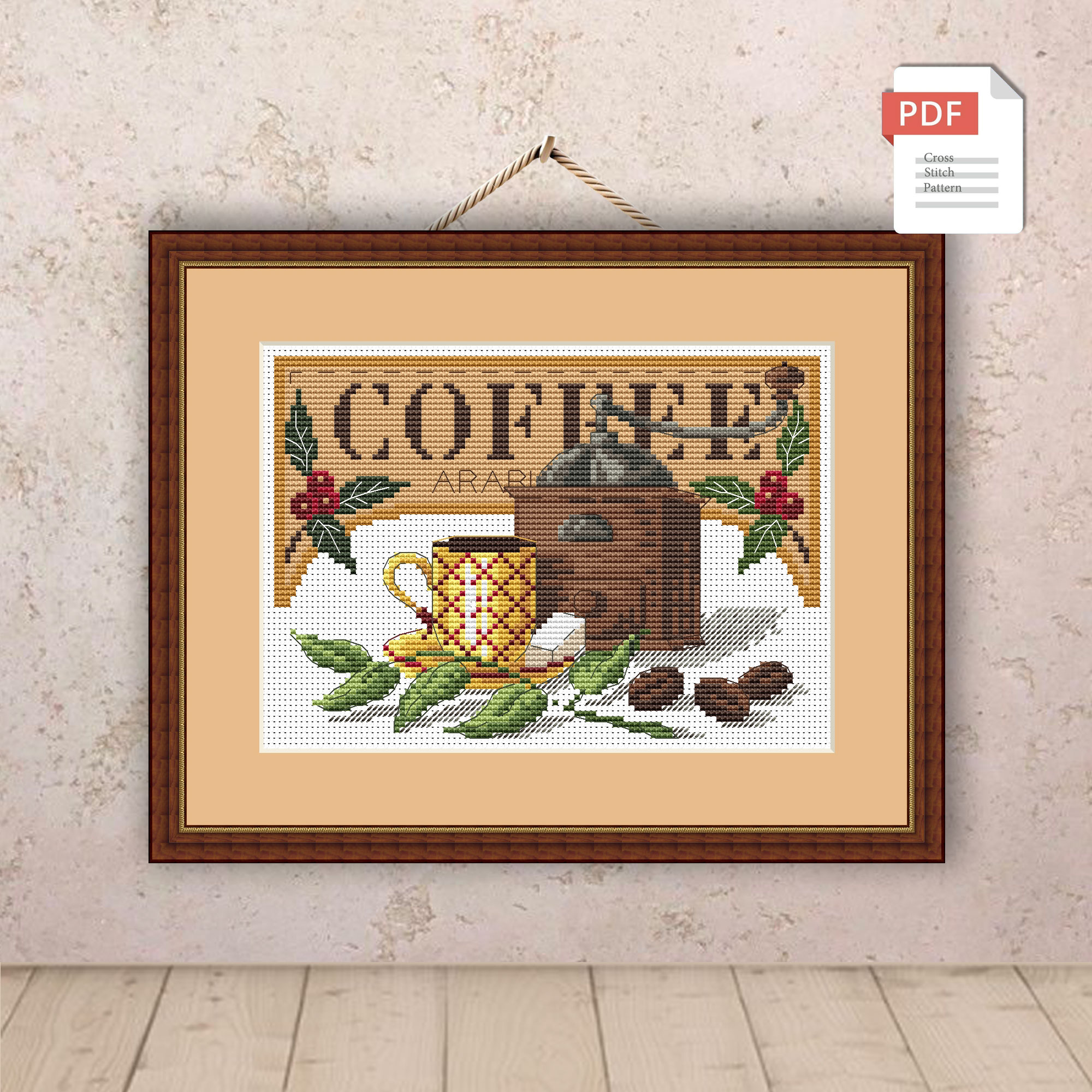 Coffee Cross Stitch Pattern #kt.001