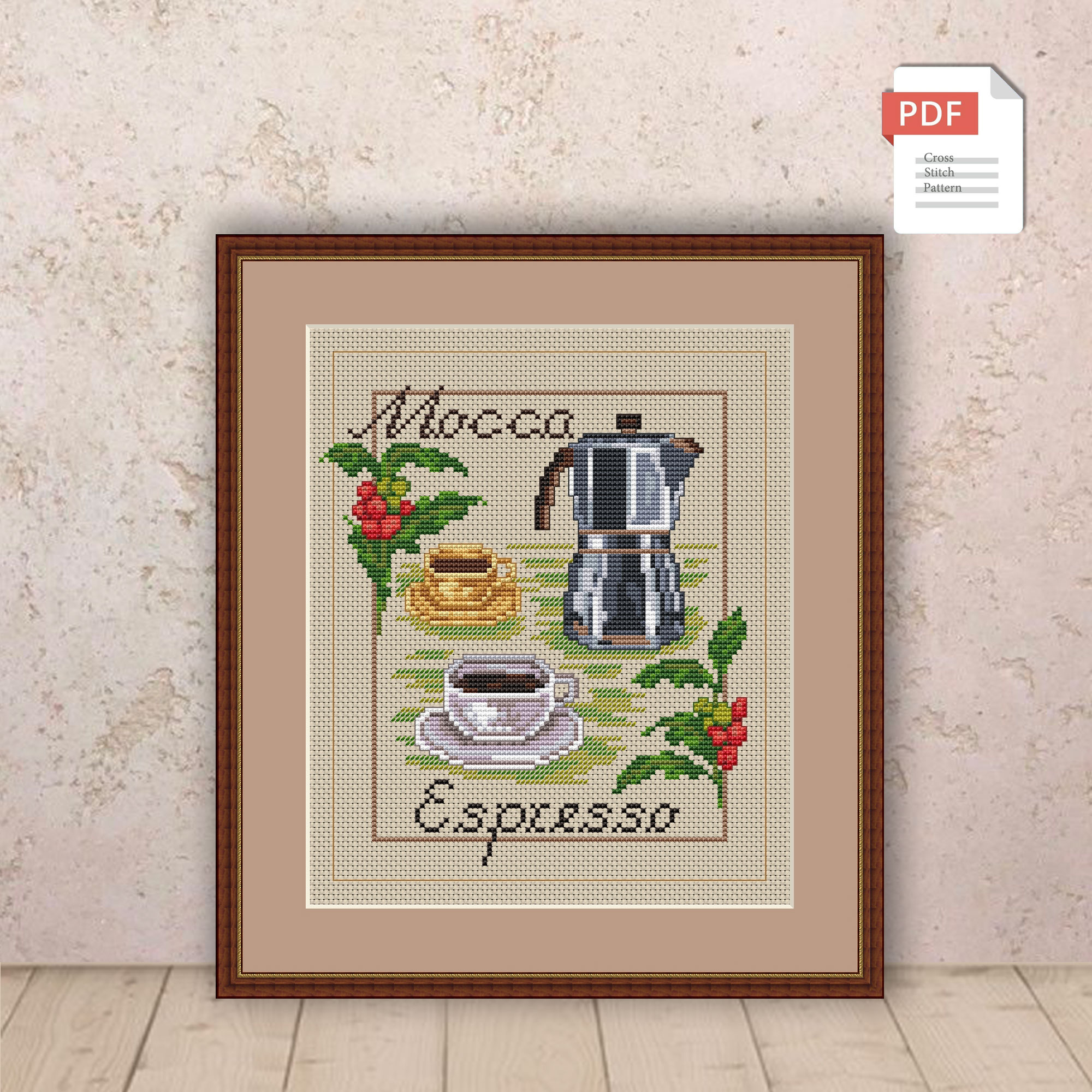 Mocca Espresso Cross Stitch Pattern #kt.003 - Image 2