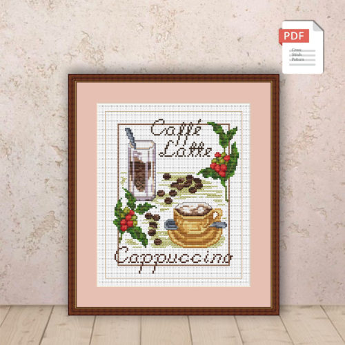 Latte Cappuccino Cross Stitch Pattern #kt.004