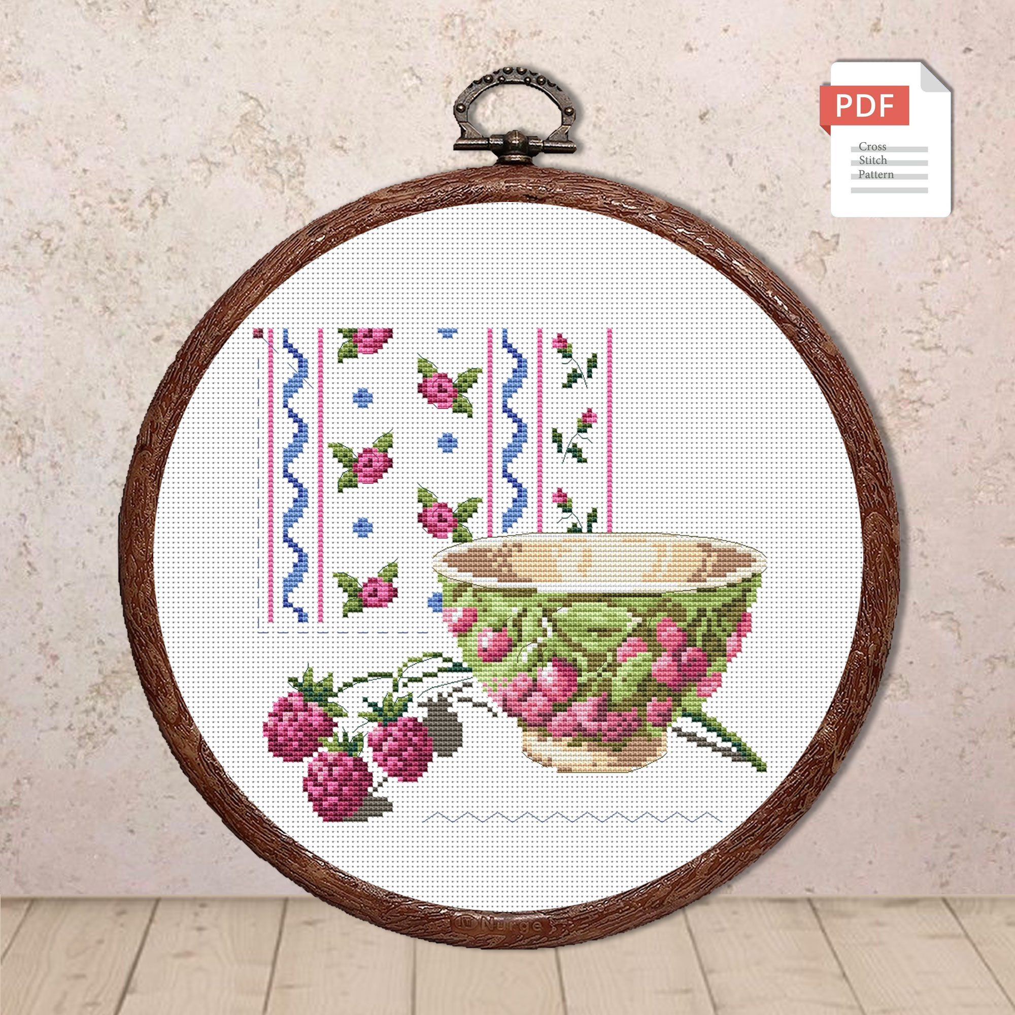 Raspberry Cross Stitch Pattern #kt.008