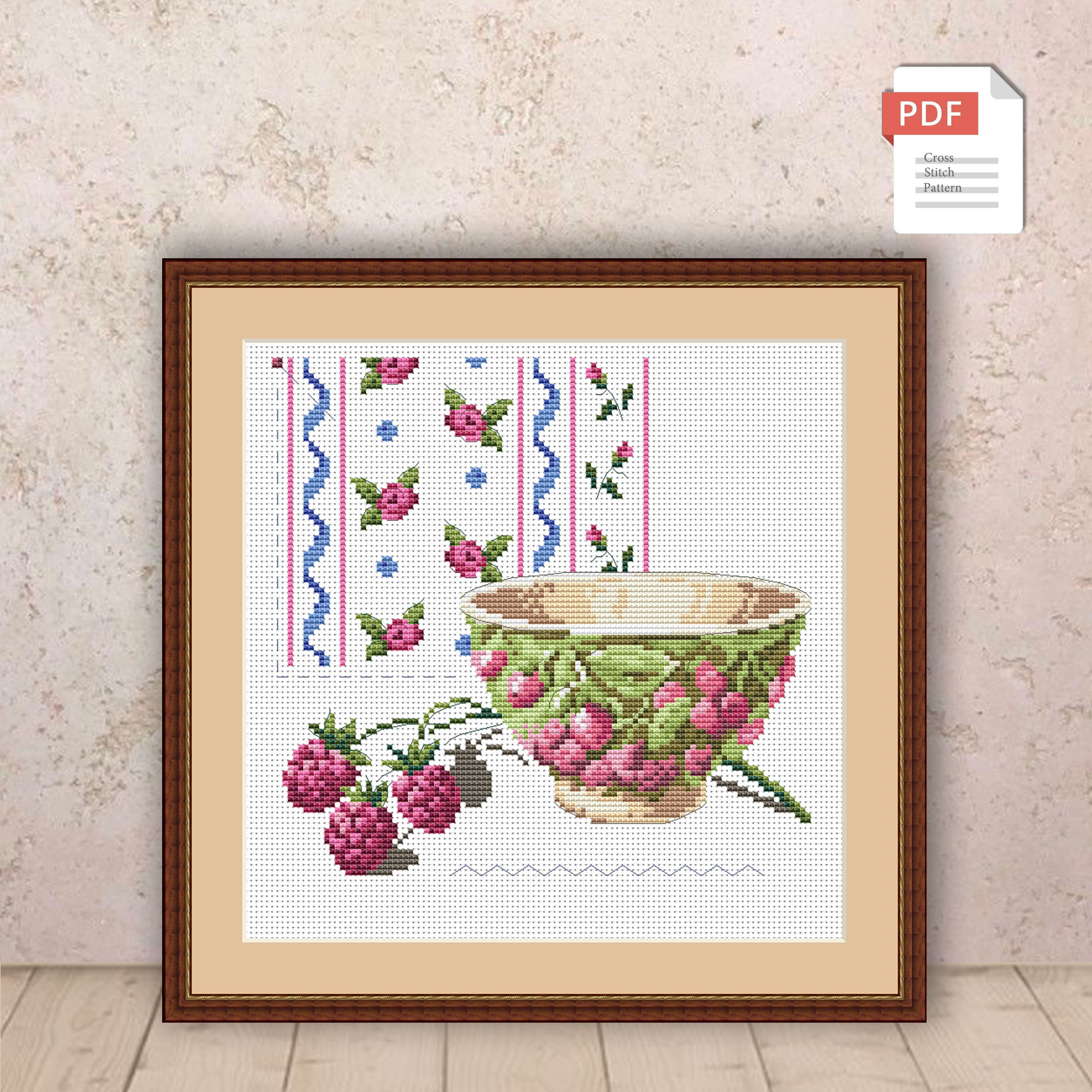 Raspberry Cross Stitch Pattern #kt.008 - Image 2