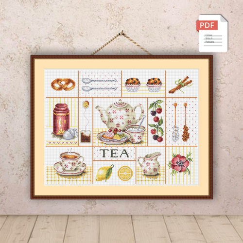 Tea Time Cross Stitch Pattern #kt.015