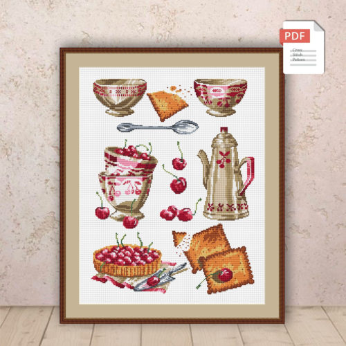 Tea Time Cross Stitch Pattern #kt.016