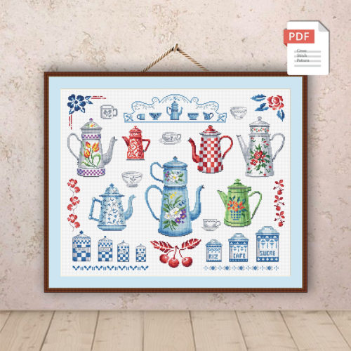 Tea Time Cross Stitch Pattern #kt.017