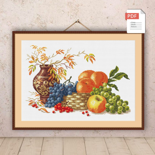 Berries And Fruits Cross Stitch Pattern #kt.023