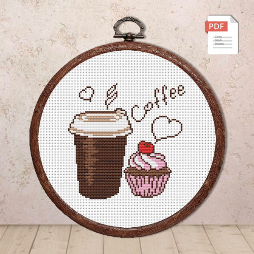 I like Coffee Cross Stitch Pattern #kt016
