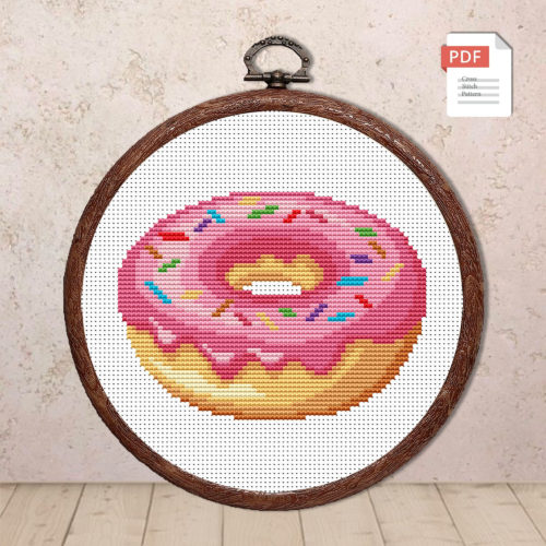 Pink Donut Cross Stitch Pattern #kt017