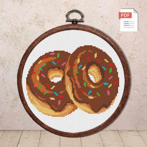 Chocolate Donuts Cross Stitch Pattern #kt018