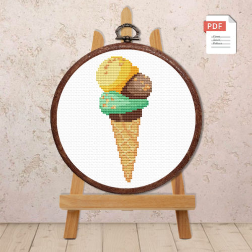 Ice Cream Cross Stitch Pattern #kt025