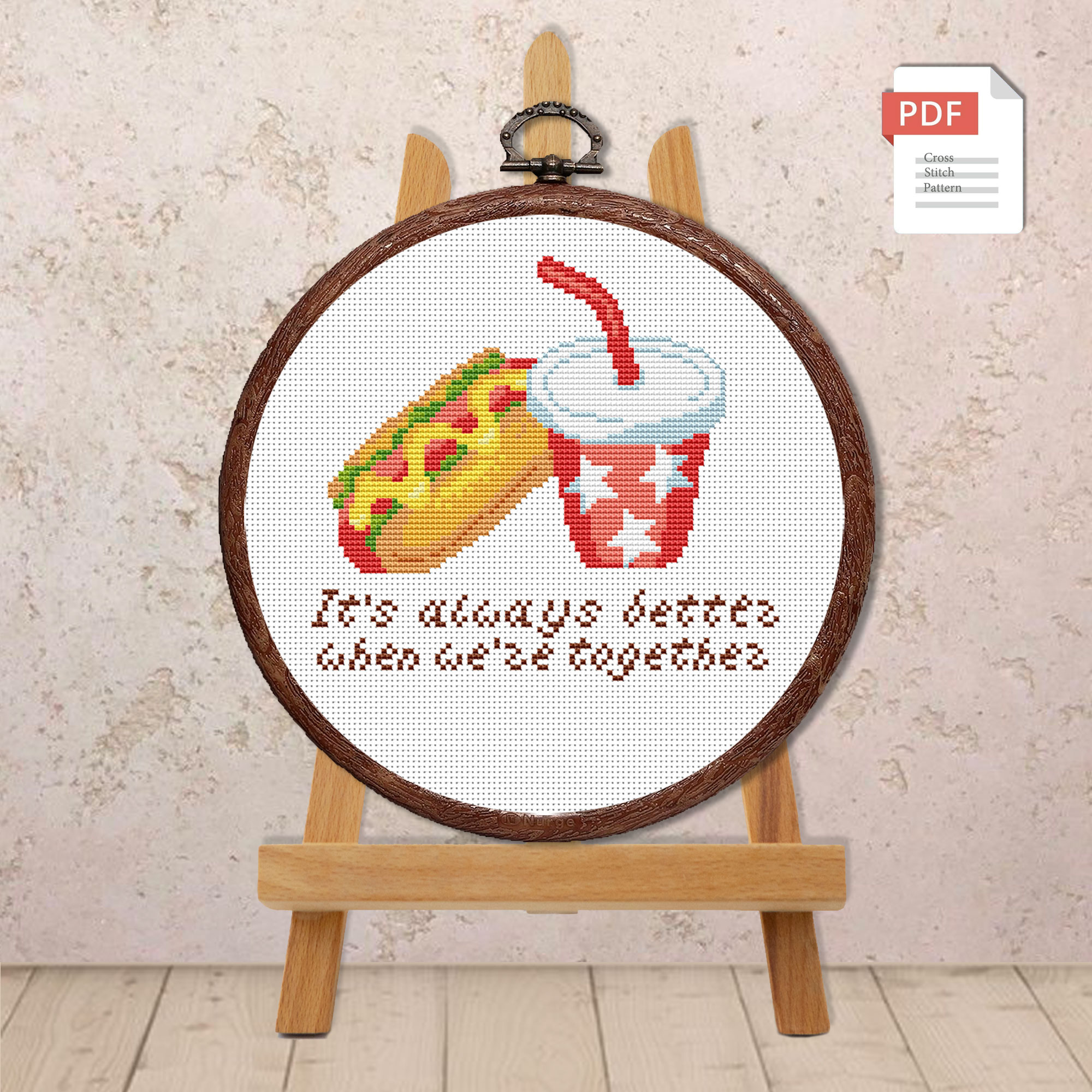 Hot Dog and Cola Cross Stitch Pattern #kt029 - Image 2