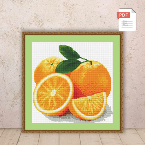 Orange Cross Stitch Pattern #ktc001