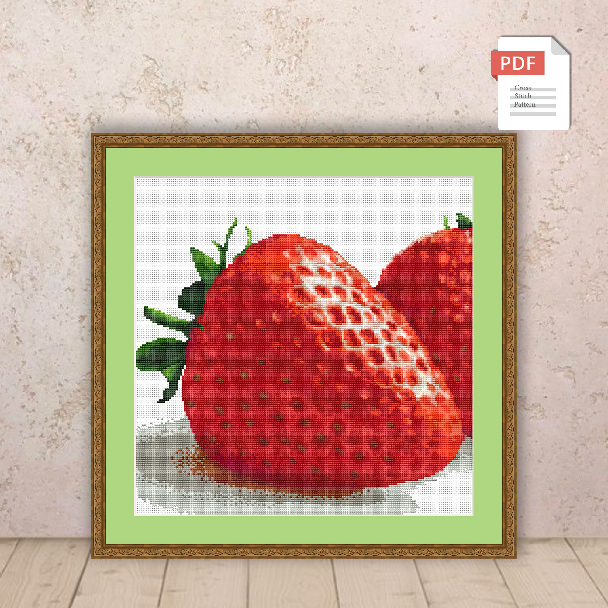 Strawberry Cross Stitch Pattern #ktc002