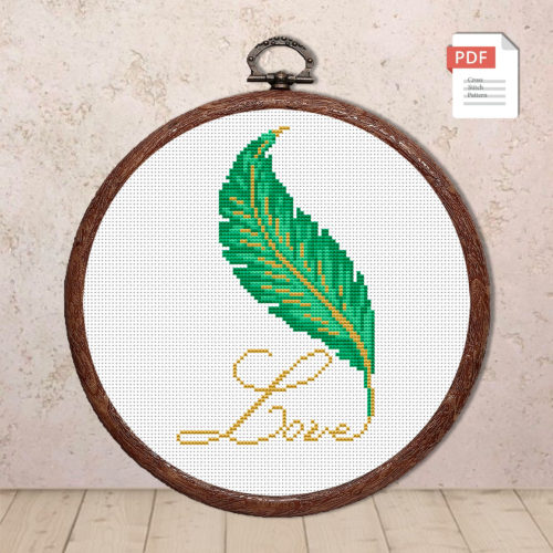Feather Love Cross Stitch Pattern #oth008
