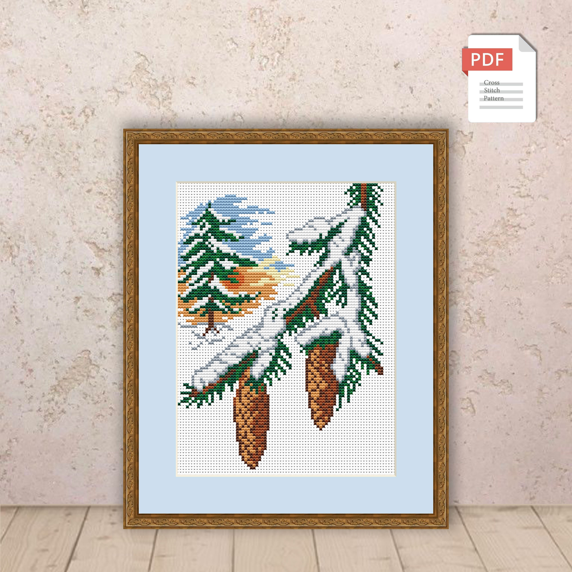 Set of 4 Seasons Cross Stitch Pattern #ssn025 - Image 5