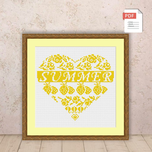 Summer Heart Cross Stitch Pattern #ssn052