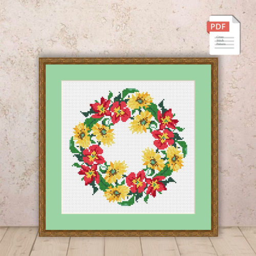 Summer Wreath Cross Stitch Pattern #ssn062